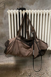 BORIS BIDJAN SABERI Leather and linen stitching travel bag INFANTERY BAG1 F1944+FMM20036